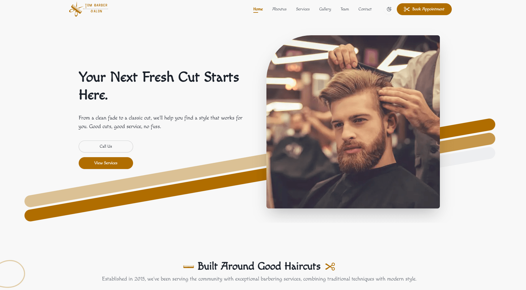 Barber Salon Template website preview